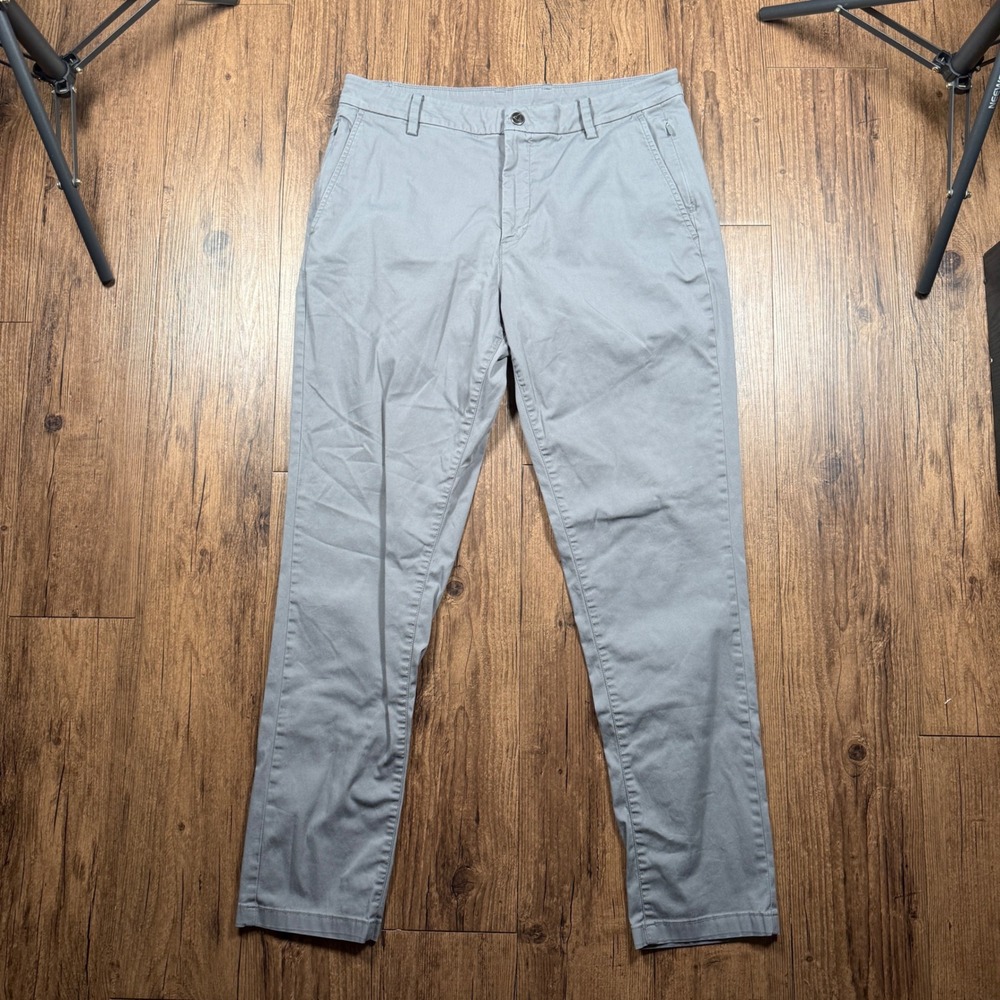 Birddogs Unlined Pants Mens 34x31 Grey Teal Khaki Chino Stretch Zip Pocket